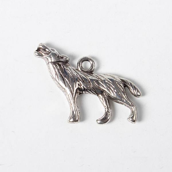 Tibetan Style Alloy Howling Wolf Pendants