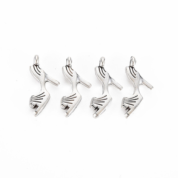 

PandaHall Tibetan Style Alloy Pendants, Cadmium Free & Lead Free, High-heeled Shoes, Antique Silver, 20x9x4mm, Hole: 1.5mm, about...