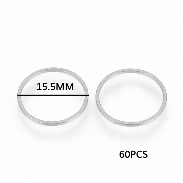 

PandaHall 304 Stainless Steel Linking Ring, Ring, Stainless Steel Color, 15.5x0.8mm 304 Stainless Steel Ring