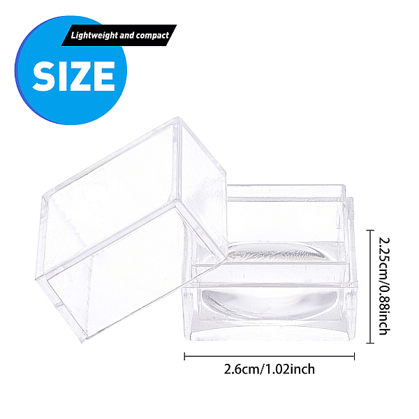

PandaHall Transparent Plastic Box, for Diamonds, Jade, Coins Packing Box, Square, Clear, 2.25x2.6x2.6cm, Inner Size: 23x23mm, 30pcs/box...