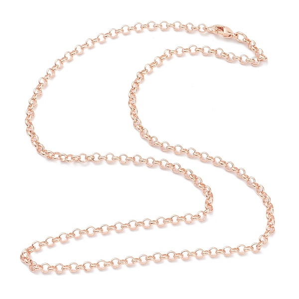 

PandaHall Brass Rolo Chain Necklace Making, with Lobster Claw Clasps, Rose Gold, 17.72 inch(45cm) Brass