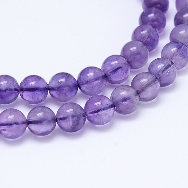 

PandaHall Natural Amethyst Round Bead Strands, Grade A+, 8mm, Hole: 1mm, about 49pcs/strand, 15.5 inch Amethyst Round Purple