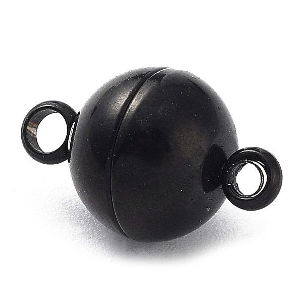 

PandaHall Ion Plating(IP) 304 Stainless Steel Magnetic Clasps with Loops, Black, 13.5x8mm, Hole: 1mm 304 Stainless Steel Round
