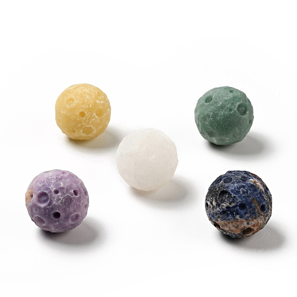 

PandaHall Natural Gemstone Carved Gemstone Celestial Full Moon Gemstone Sphere Specimen, for Home Office Desk, Planet, 38~40x38~40mm Mixed...