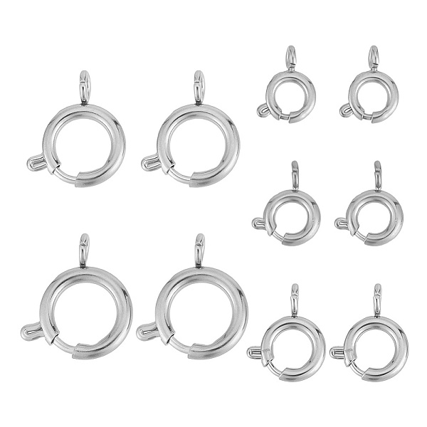

PandaHall Unicraftale 304 Stainless Steel Smooth Surface Spring Ring Clasps, Stainless Steel Color, 7.5~20x5~17x1.5~2.5mm, 10pcs/box 304...