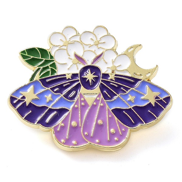 

PandaHall Insect with Flower Enamel Pins, Light Gold Zinc Alloy Brooches for Women, Butterfly, 26.5x33.5x1.5mm Alloy+Enamel Butterfly