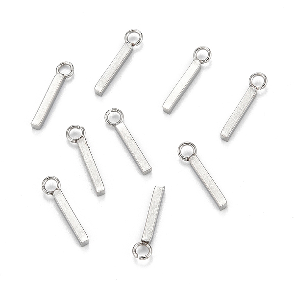 

PandaHall 304 Stainless Steel Pendants, Cuboid, Stainless Steel Color, 13x3x1.5mm, Hole: 1.8mm 304 Stainless Steel Cuboid