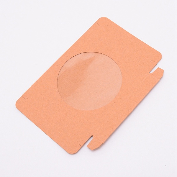 

PandaHall Foldable Creative Kraft Paper Box, Wedding Favor Boxes, Favour Box, Paper Gift Box, with Clear Window, Rectangle, BurlyWood..., Orange