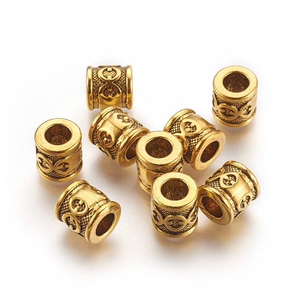 

PandaHall Tibetan Style Alloy Spacer Beads, Lead Free & Cadmium Free, Tube, Antique Golden Color, Size: about 10mm in diameter, 10mm thick...