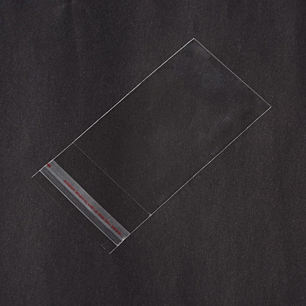 

PandaHall Rectangle Cellophane Bags, Clear, 10.5x5cm, Unilateral Thickness: 0.05mm, Inner Measure: 8.5x5cm OPP Cellophane Clear