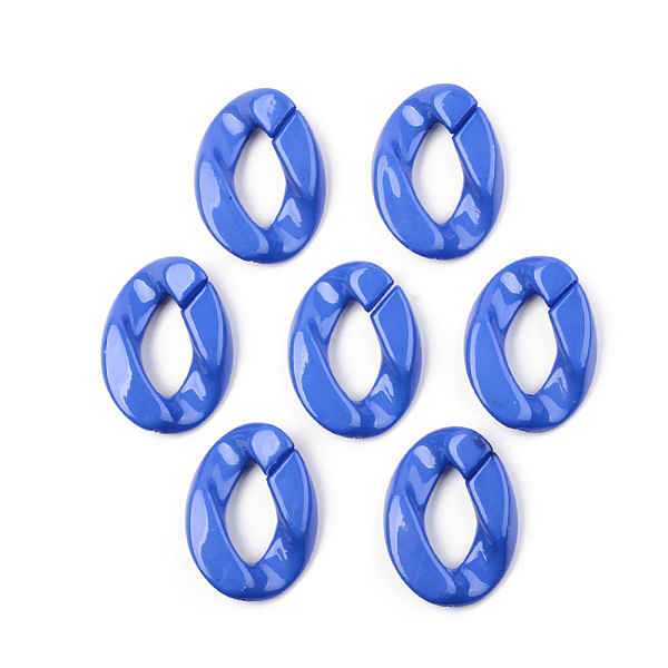 

PandaHall Opaque Acrylic Linking Rings, Quick Link Connectors, for Curb Chains Making, Unwelded, Twist, Royal Blue, 39.5x29.5x7.5mm, Inner...