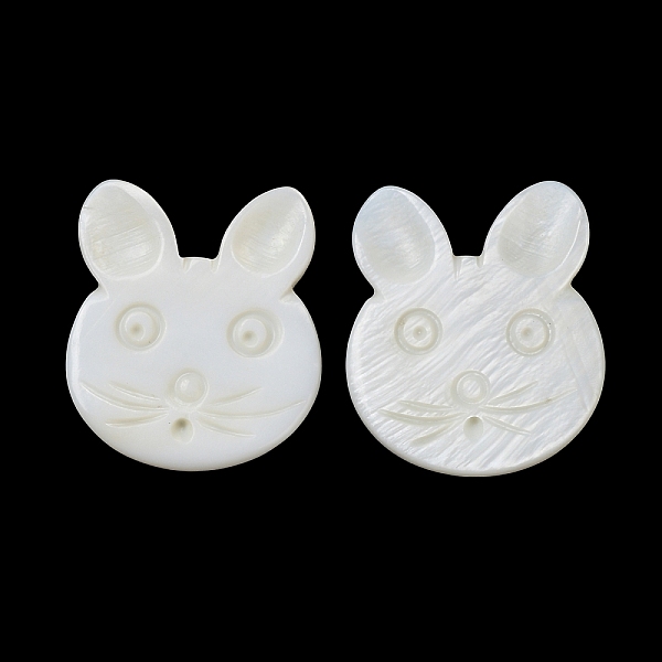 

PandaHall Natural Freshwater Shell Beads, Half Drilled, Rabbit, Floral White, 27x23.5x2.5mm, Hole: 1mm Freshwater Shell Rabbit Brown