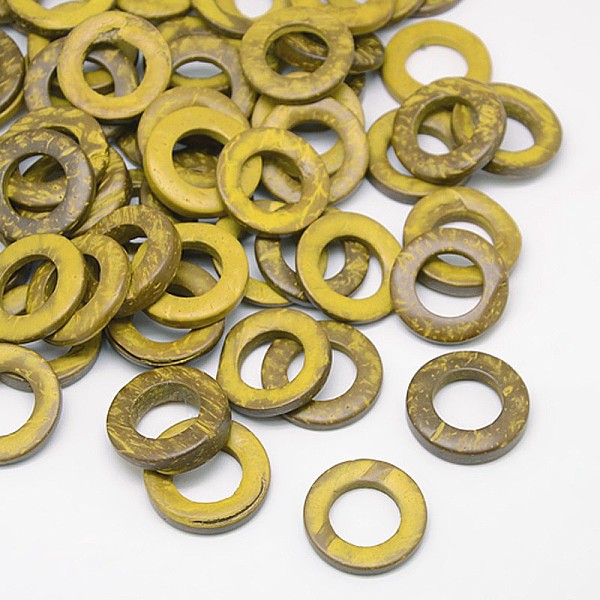

PandaHall Dyed Wood Jewelry Findings Coconut Linking Rings, Dark Goldenrod, 20~23x2~5mm Coconut Ring Gold