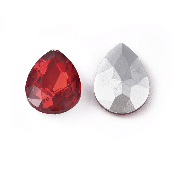 

PandaHall Glass Pointed Back Rhinestone, Back Plated, Faceted, Teardrop, Red, 18x13x6mm Glass Rhinestone Teardrop Red