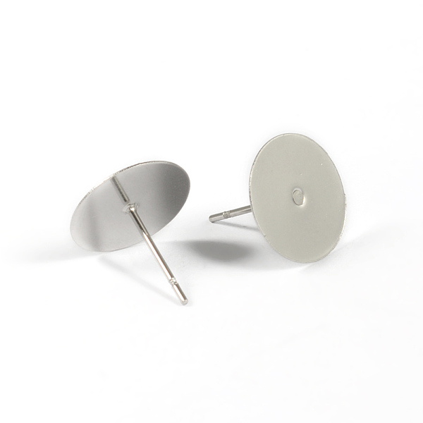 

PandaHall 304 Stainless Steel Stud Earring Settings, Flat Round, Stainless Steel Color, Tray: 12mm, 12mm, Pin: 0.8mm 304 Stainless Steel...