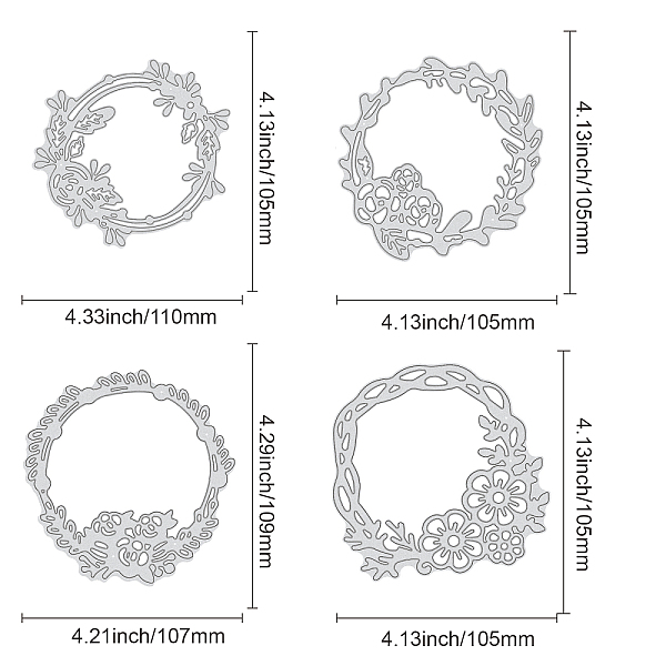 

PandaHall GLOBLELAND Carbon Steel Cutting Dies Stencils, for DIY Scrapbooking/Photo Album, Decorative Embossing DIY Paper Card, Wreath...