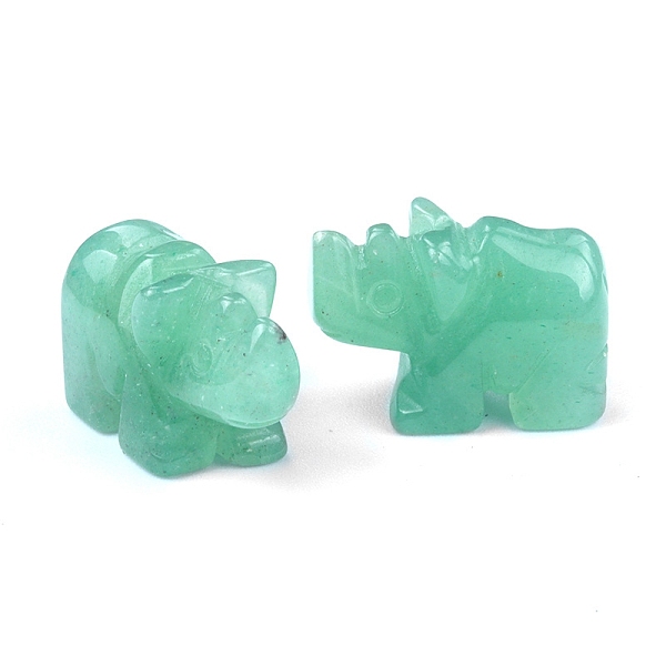 

PandaHall Natural Green Aventurine Carved Healing Rhinoceros Figurines, Reiki Energy Stone Display Decorations, 26x17~20mm Green Aventurine...