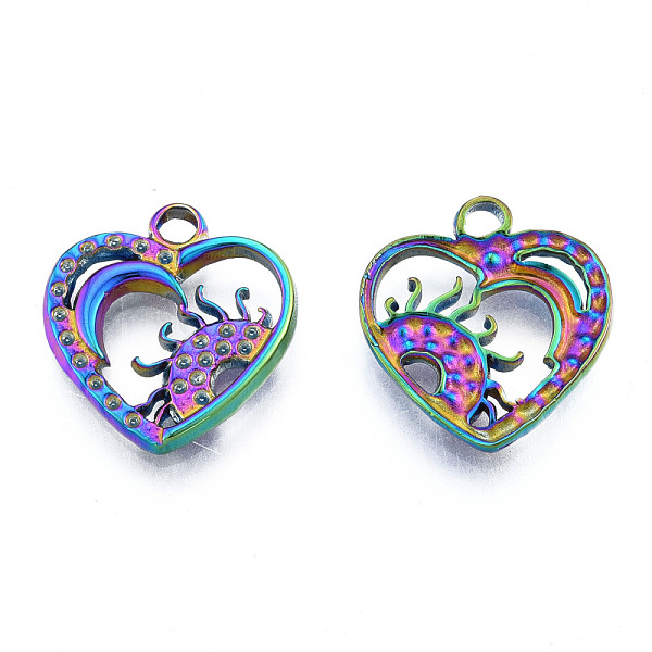 

PandaHall 304 Stainless Steel Pendant Rhinestone Settings, Heart with Sun, Rainbow Color, Fit For 1mm Rhinestone, 19x17x2mm, Hole: 2mm 304...