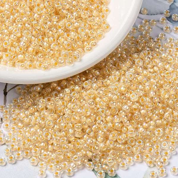 

PandaHall MIYUKI Round Rocailles Beads, Japanese Seed Beads, 8/0, (RR282) Bisque Lined Crystal AB, 3mm, Hole: 1mm, about 422~455pcs/10g..., Orange