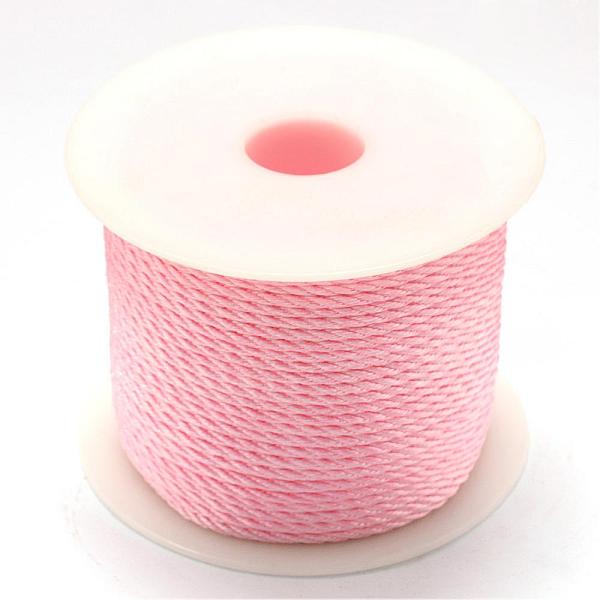 

PandaHall Nylon Thread, Pink, 3.0mm, about 27.34 yards(25m)/roll Nylon Pink