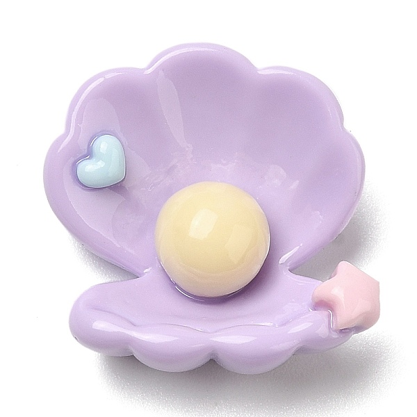 

PandaHall Ocean Theme Opaque Resin Cabochons, Cartoon Sea Animal Cabochons, Shell Shape, 19.5x19x9mm Resin Shell Shape