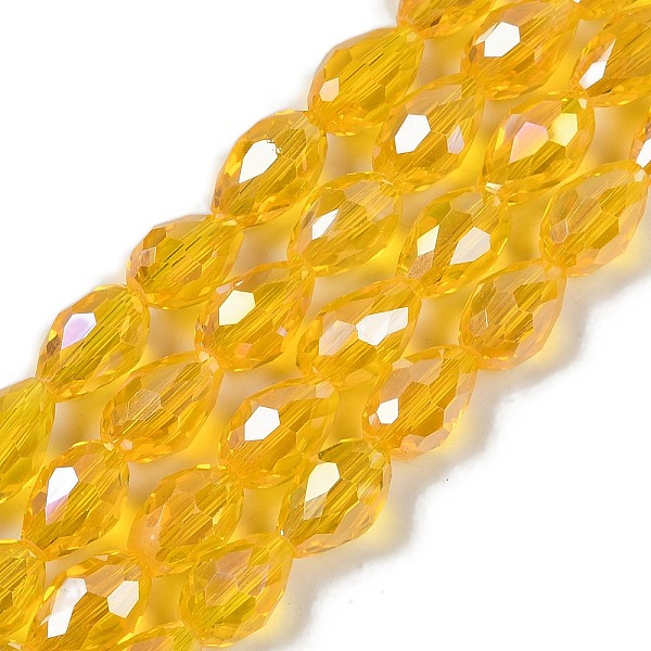 Transparentes perles de verre de galvanoplastie brins
