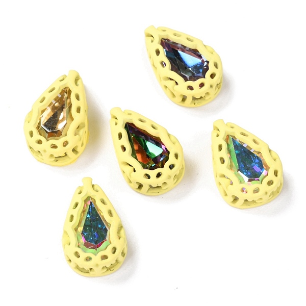 

PandaHall Sew on Rhinestone, Mocha Fluorescent Style, Glass Rhinestone, with Brass Findings, Garments Accessories, Teardrop, Mixed Color..., Yellow