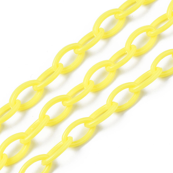 

PandaHall Handmade Opaque Acrylic Cable Chains, Oval, Yellow, 13x8x2mm Acrylic Yellow