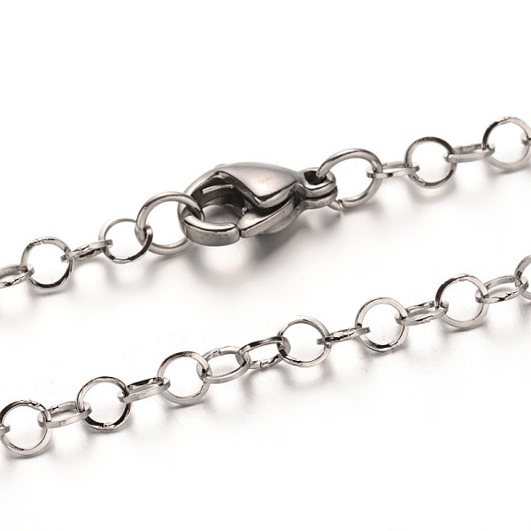 

PandaHall 304 Stainless Steel Cable Chain Necklaces, with Lobster Claw Clasps, Stainless Steel Color, 29.5 inch(74.9cm)x3mm 304 Stainless...