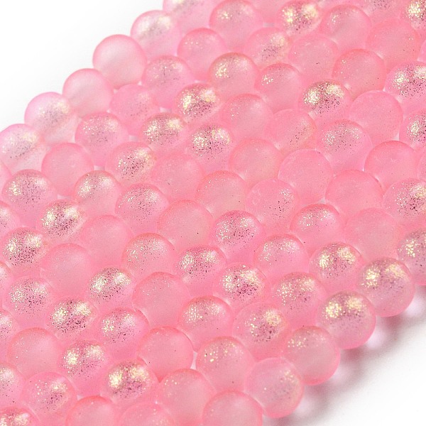 

PandaHall Spray Painted Glass Round Bead Strands, Light Coral, 4mm, Hole: 1.1~1.3mm, about 200pcs/strand, 31.4 inch Glass Round Red