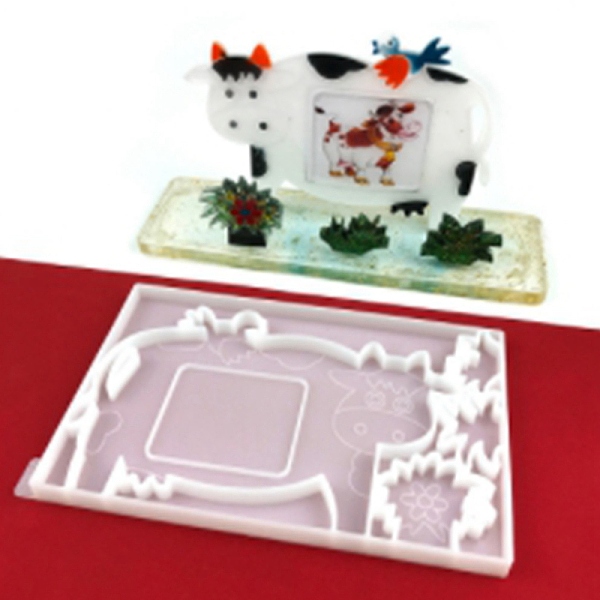 

PandaHall DIY Cow Photo Frame & Grass Decoration Silicone Molds, Resin Casting Molds, for UV Resin & Epoxy Resin Craft Making, White...