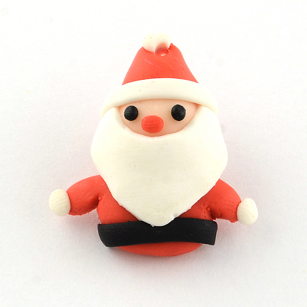 

PandaHall Handmade Christmas Santa Claus Polymer Clay Pendants, Red, 29x26x8mm, Hole: 1mm Polymer Clay Human Red