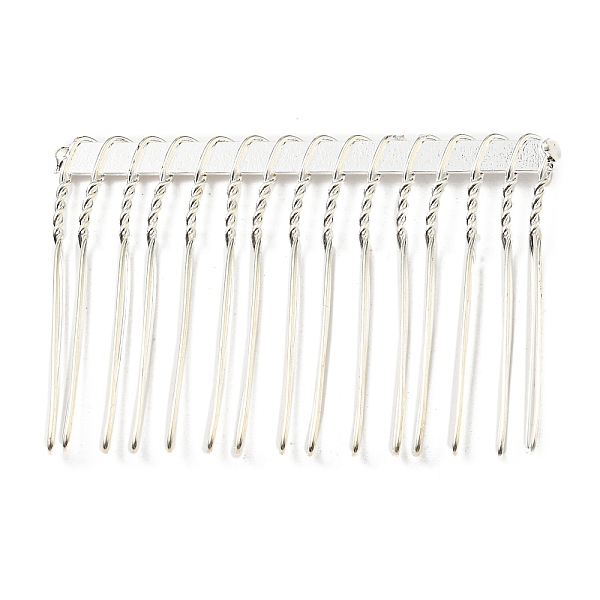 

PandaHall Iron Hair Comb Findings, Silver, 36~37.5x55~58x3~4.5 mm Iron