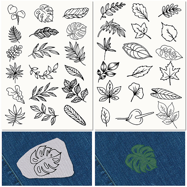 

PandaHall CRASPIRE 36Pcs Tropical Leaves Water Soluble Embroidery Stabilizers Hand Sewing Stick and Stitch Transfers Paper Wash Away...
