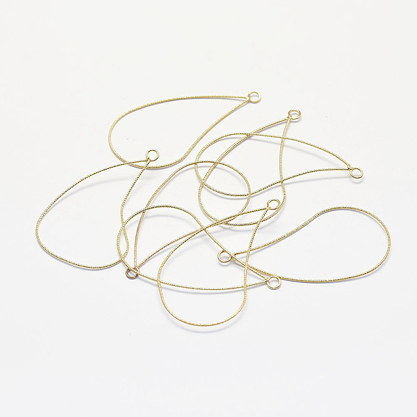 

PandaHall Long-Lasting Plated Brass Pendants, Real 18K Gold Plated, Nickel Free, teardrop, 43x22.5x1mm, Hole: 2.5mm Brass Teardrop