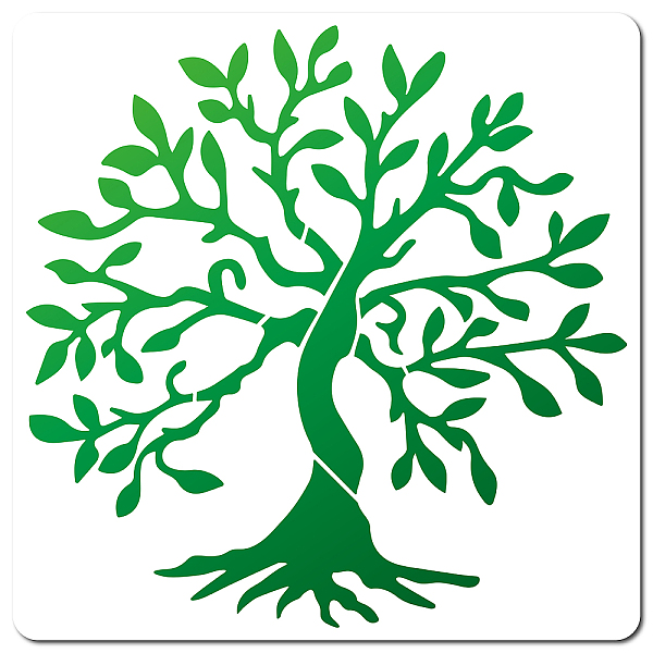 

PandaHall GORGECRAFT Tree of Life Stencil Leaf Template 7x7 Inch Reusable Decoration Sign Square Tree Stencils for Painting on Wood Wall...