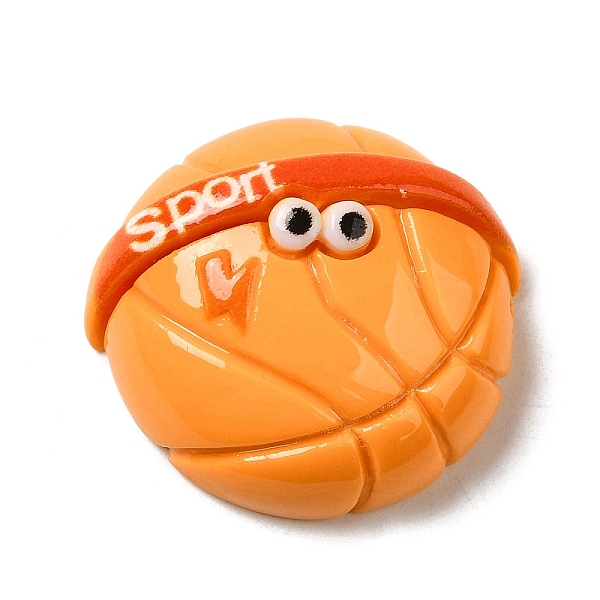 

PandaHall Opaque Resin Cabochons, Cartoon Cabochons, for Jewelry Making, Basketball, 24x26x10mm Resin Basketball