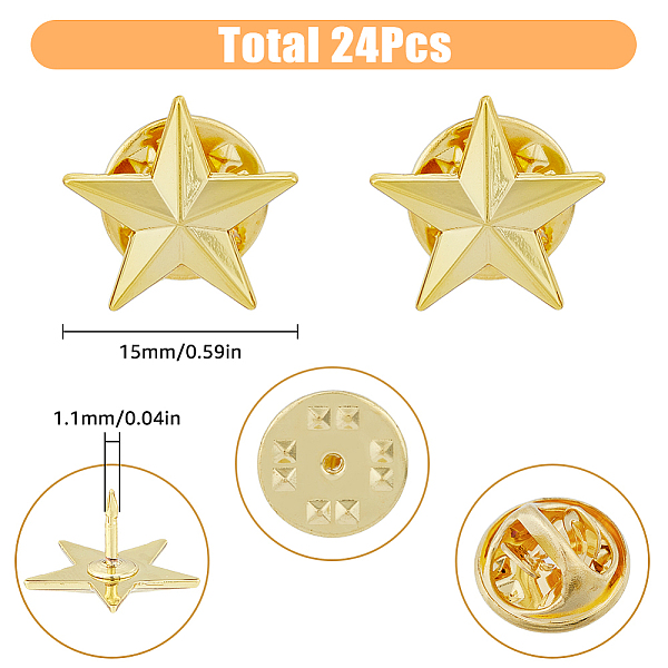 Superfindings 24 個五芒星合金ブローチ