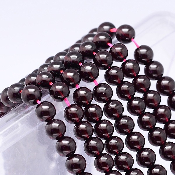 Mozambique Import Natural Grade AA Garnet Round Beads Strands