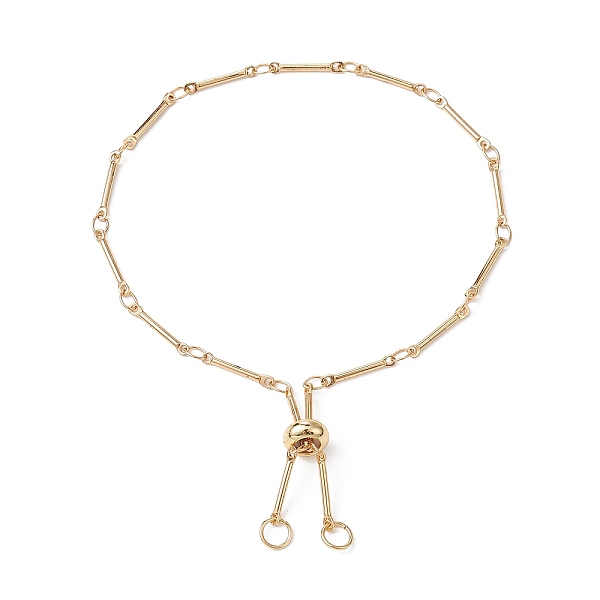 

PandaHall Brass Bar Link Chain Bracelet Making, Slider Bracelet, Fit for Connector Charms, Golden, 9-1/4 inch(23.5cm) Brass
