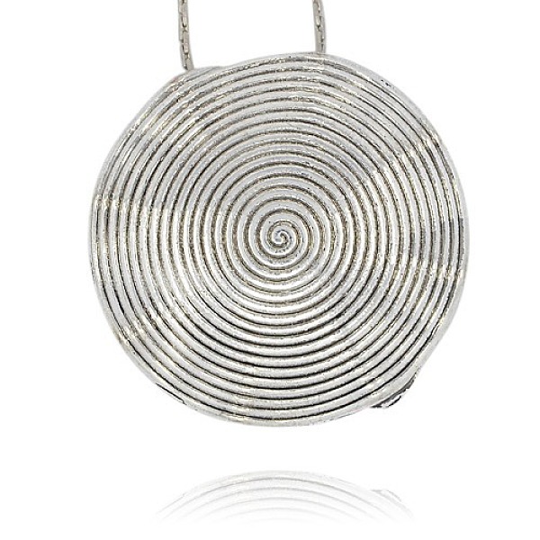 PandaHall Tibetan Style Pendants, Alloy Vintage Pendant for Necklace Making, Cadmium Free & Lead Free, Flat Round with Vortex Pattern...