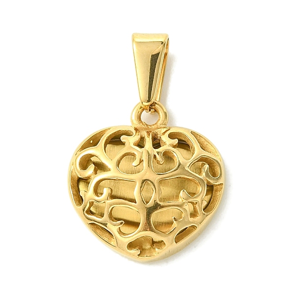 

PandaHall Vacuum Plating 304 Stainless Steel Pendants, Hollow Heart Charm, Golden, 18x17x5.5mm, Hole: 7x3.5mm 304 Stainless Steel Heart
