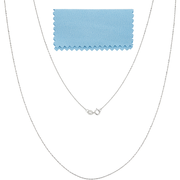 

PandaHall Beebeecraft 2Pcs 45CM 18 Inch 925 Sterling Silver Cable Chain Necklace Jewelry Chains Bulk with Spring Clasps Rhodium Plated for...