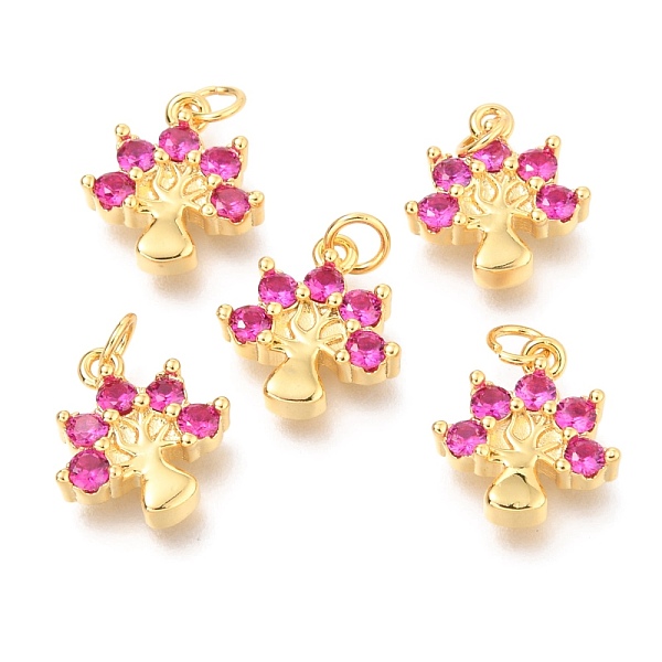 

PandaHall Brass Micro Pave Purple Cubic Zirconia Charms, with Jump Rings, Flower, Real 18K Gold Plated, 12x11x3.2mm, Hole: 2.6mm Brass+Cubic...