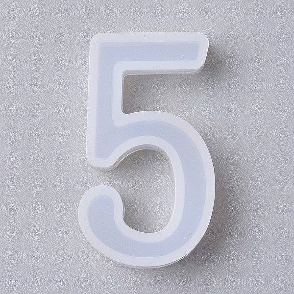 

PandaHall Silicone Molds, Resin Casting Molds, For UV Resin, Epoxy Resin Jewelry Making, Number, Num.5, 4.1x2.4x1.1cm Silicone Number