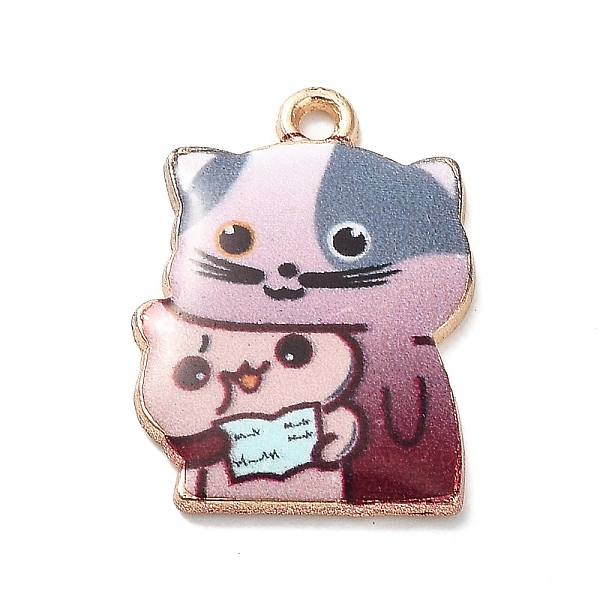 

PandaHall Alloy Enamel Pendants, Light Gold, Cat Charm, Slate Gray, 22x16x2.5mm, Hole: 1.6mm Alloy+Enamel Cat Shape