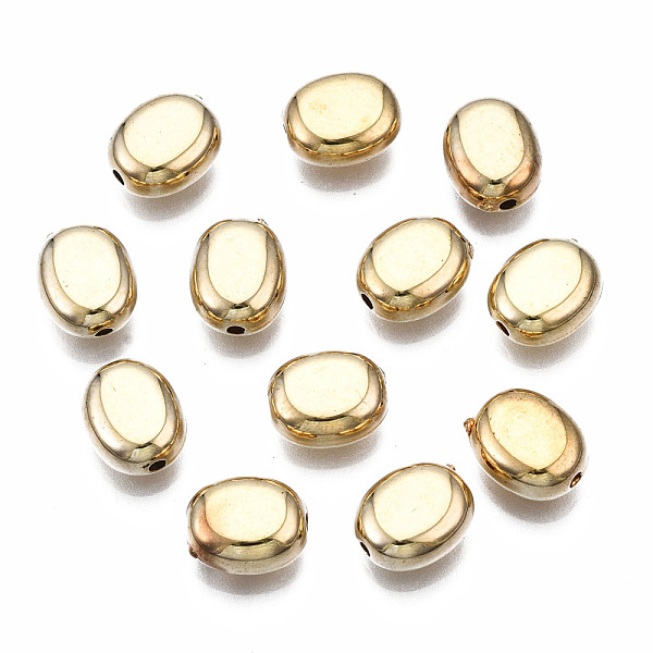 

PandaHall CCB Plastic Beads, for DIY Jewelry Making, Oval, Light Gold, 8.5x7x4mm, Hole: 1.2mm, about 2900pcs/500g Plastic Oval