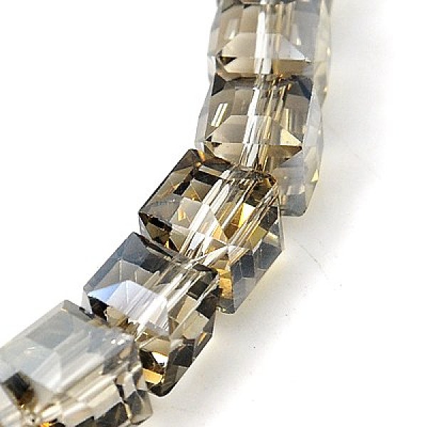 

PandaHall Electorplated Glass Beads, Rainbow Plated, Faceted, Cube, Dark Khaki, 7x7x7mm, Hole: 1mm Glass Cube Yellow