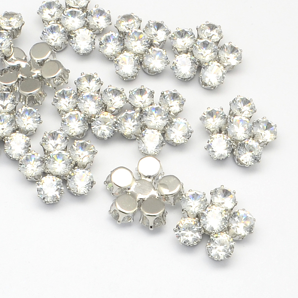 Flower Cubic Zirconia Cabochons