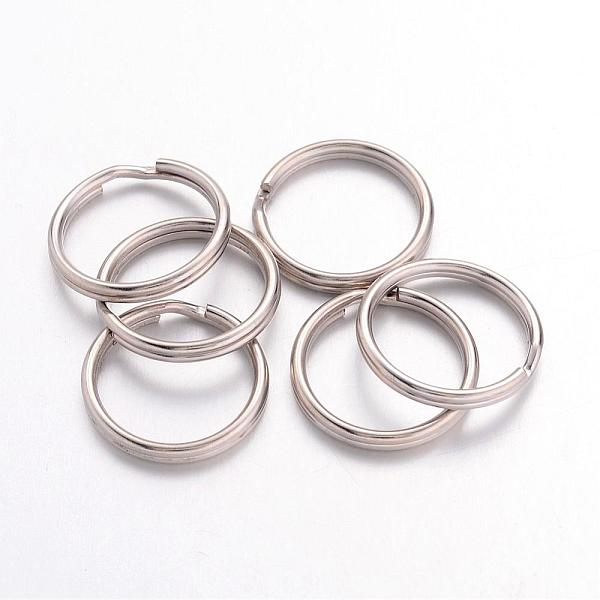 

PandaHall Iron Split Key Rings, Double Loops Jump Rings, Platinum, 16x2mm, Inner Diameter: 14.5mm Iron Ring